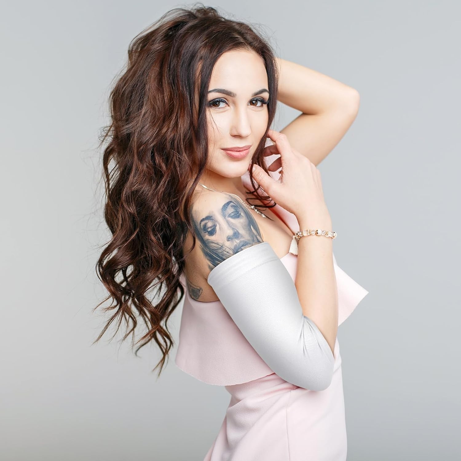 2 Pairs Tattoo Cover up Sleeve Forearm Arm Sleeves for Women Men Compression Tat
