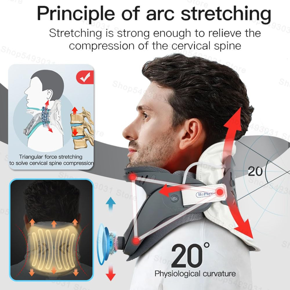 Neck Pain Relief Device – Inflatable Cervical Decompression Brace with Wireless