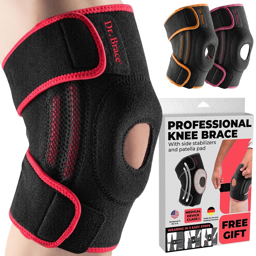 DR BRACE ELITE Knee Brace with Side Stabilizers & Patella Gel Pads for Maximum