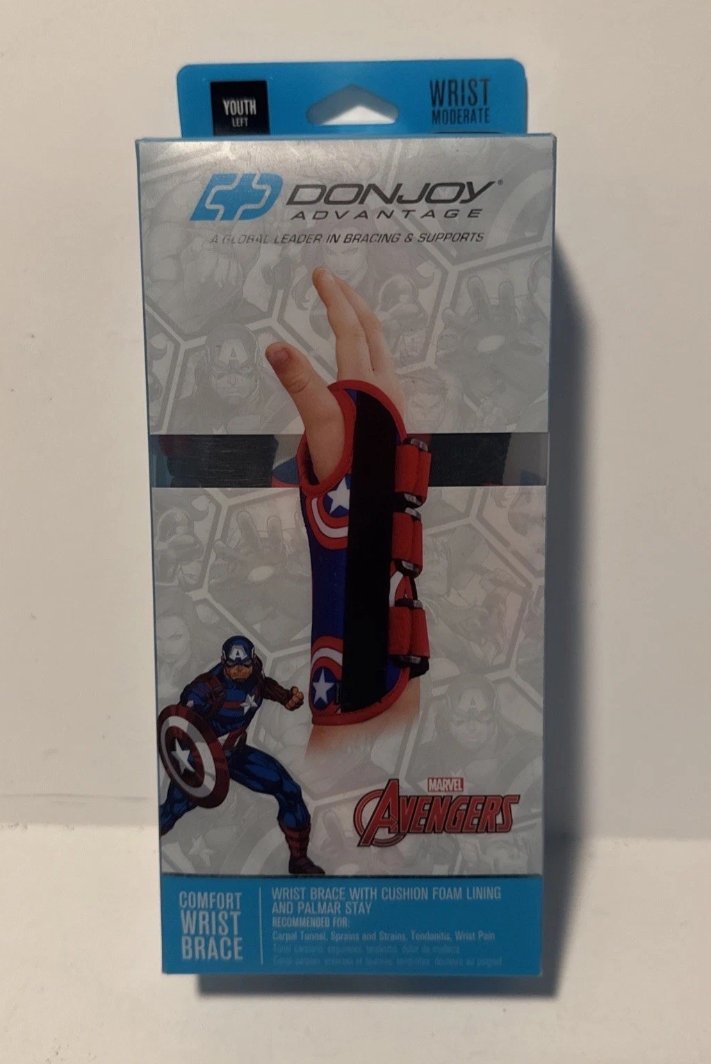 Marvel Avengers Captain America Wrist Brace Foam Lining Youth Left -01