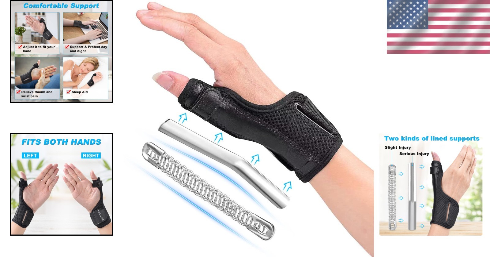 Breathable Nylon Thumb Stabilizer: Ergonomic Design for Soreness Relief – Size S