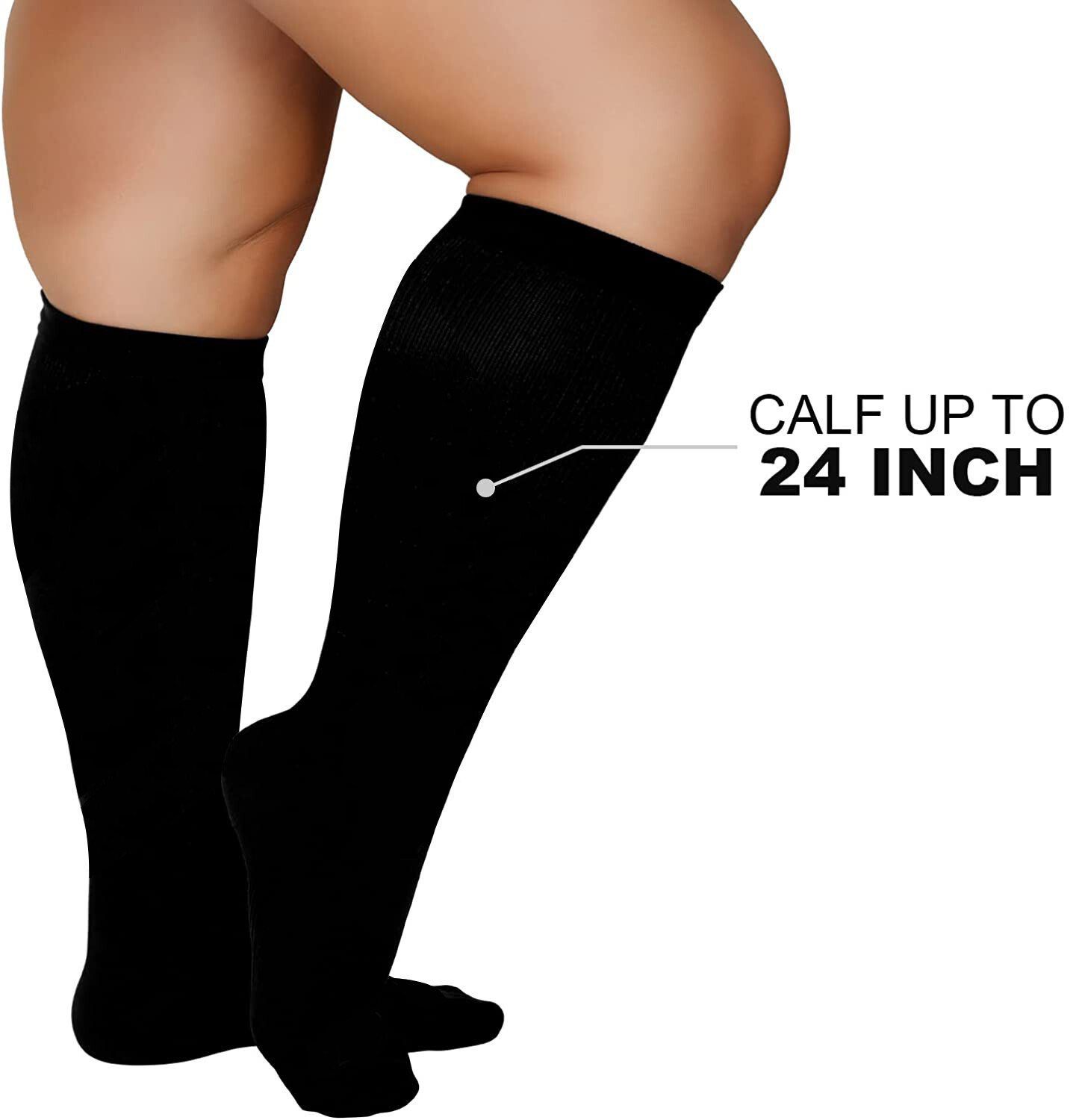 Wide Calf Compression Socks for Men 15-20mmHg Diabetic Socks S-XXXL Plus Size