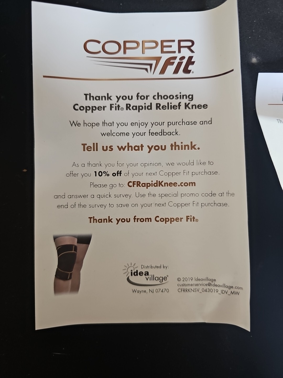 Copper Fit Rapid Relief Knee Compression Wrap Brace with Hot and Cold Therapy