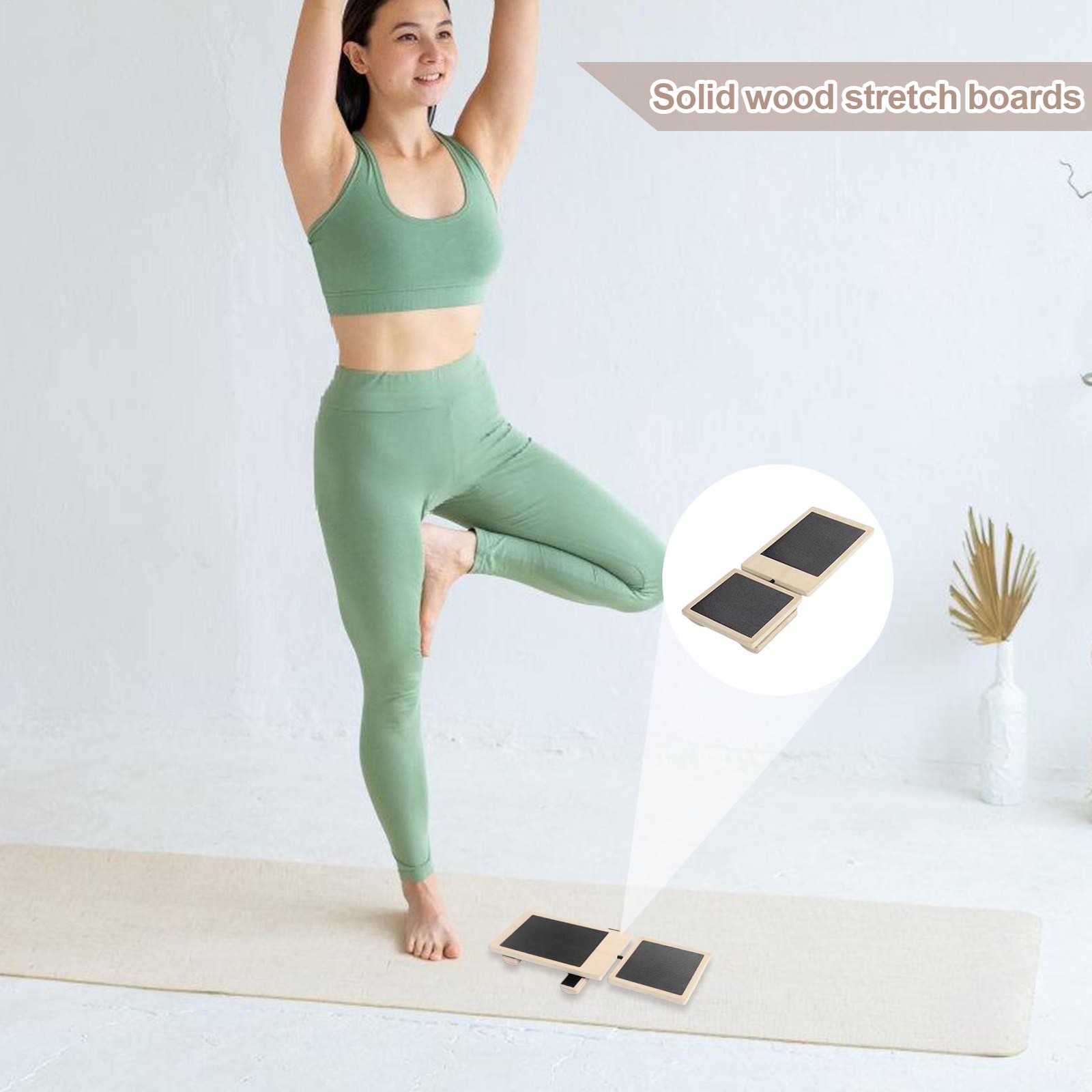 Single Leg Balance Board Wooden Ankle Foot Strengthener Trainer Balance Training