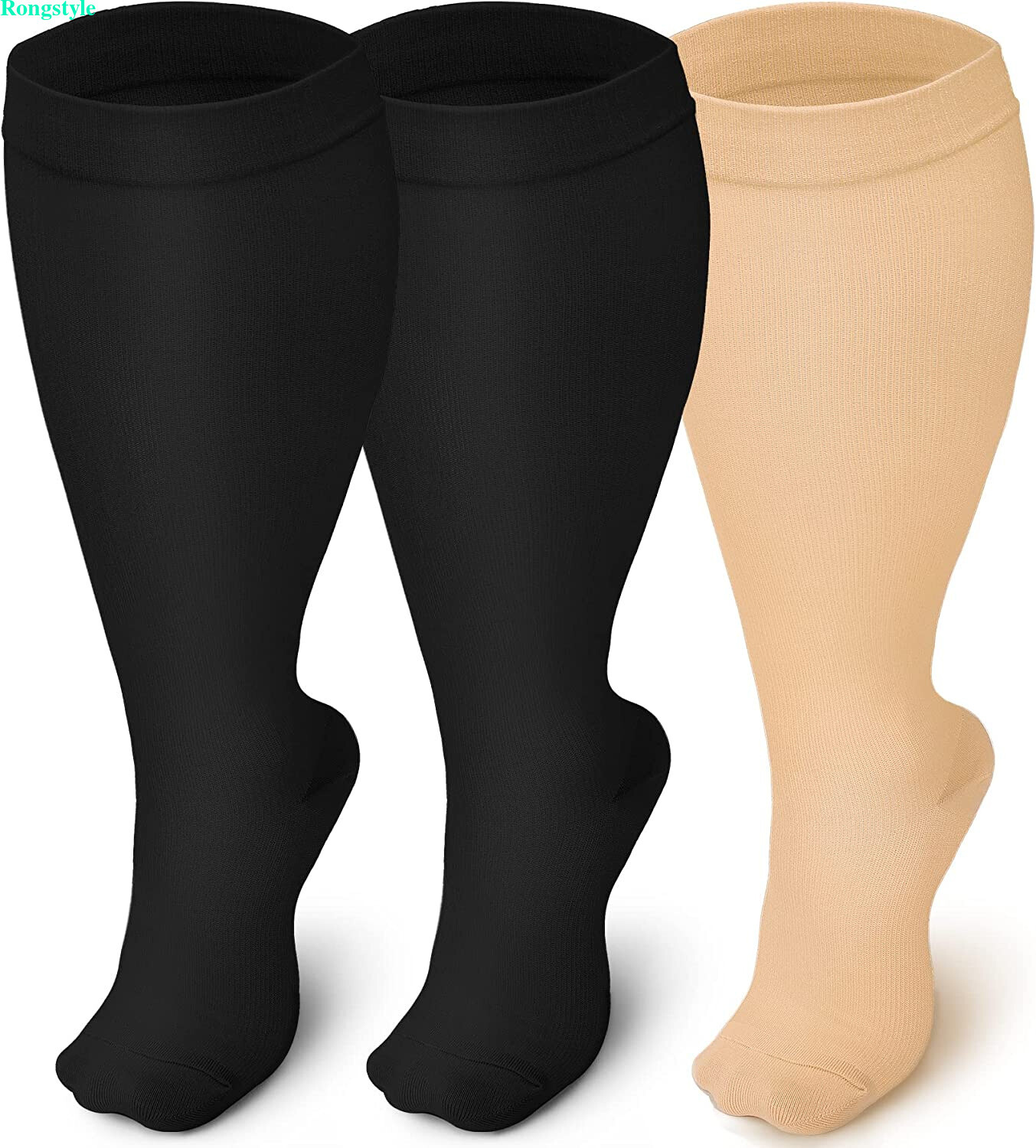 Plus Size Compression Socks 20-30 mmHg Medical Stockings for Men Women 2XL-4XL