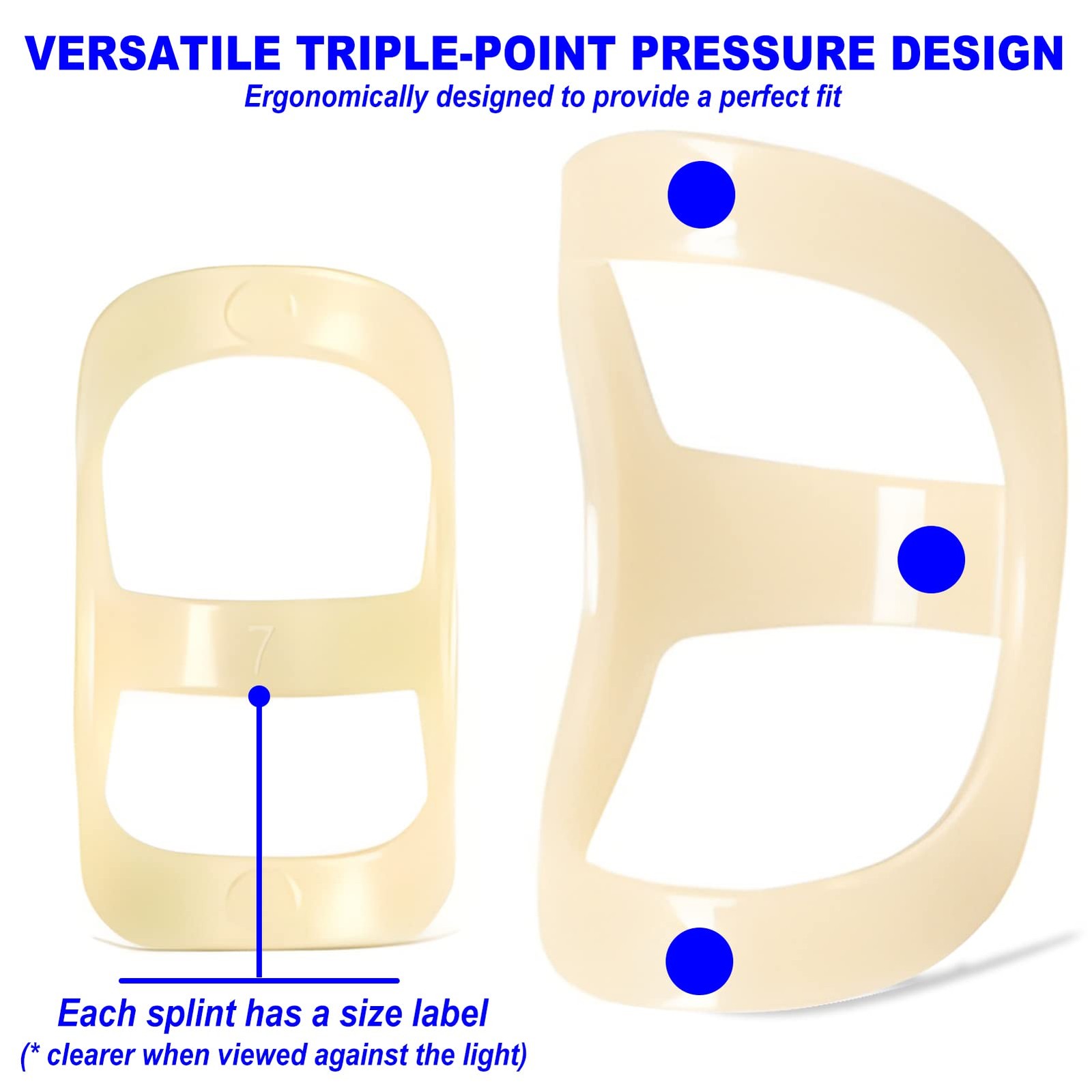 10Pcs Oval Finger Splints & Sleeves Kit 6 Graduated Trigger Finger Splint