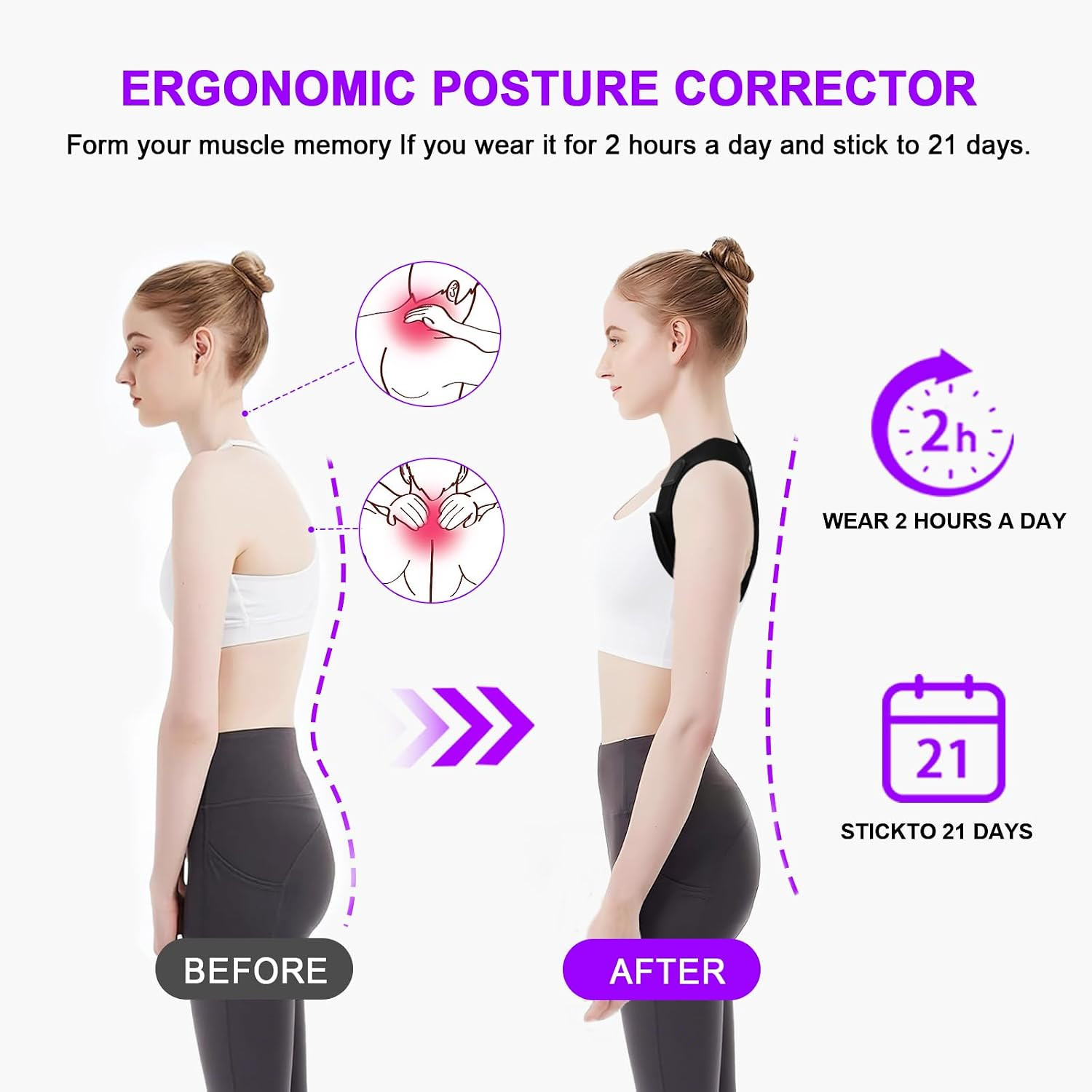 Posture Corrector for Women and Men, Upgraded Comfortable Upper Back Brace with