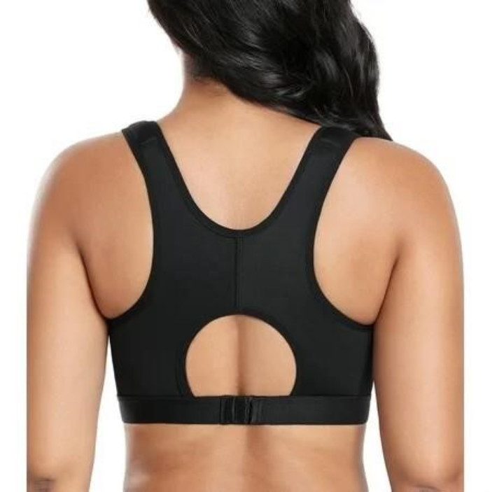 (40D)Exerin Post Surgery Front Closure Bra, Black