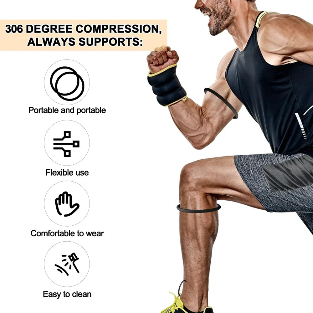 Patellar Tendon Knee Strap Silicone Support Band Sports Brace 4 Pcs