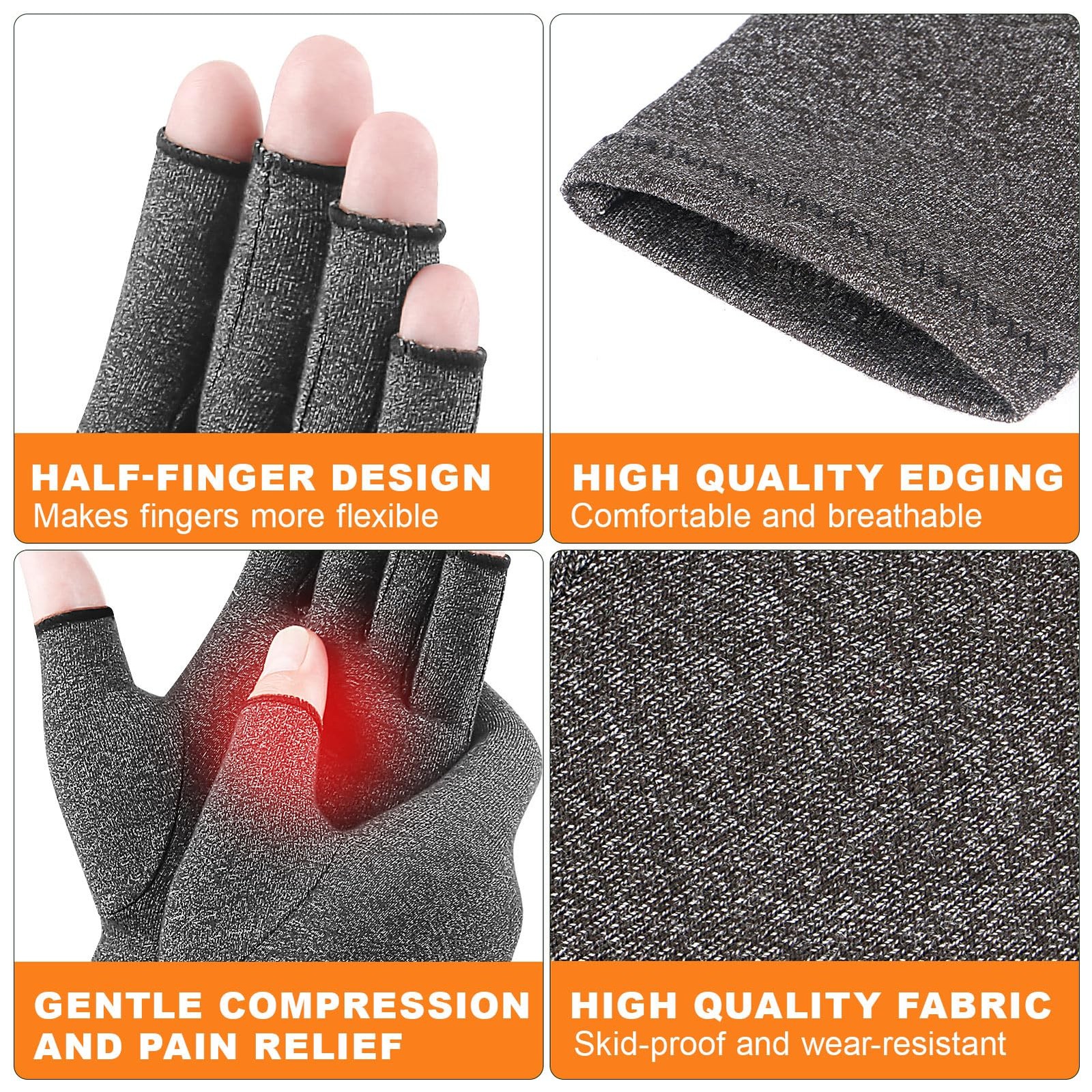 Lustraze Women’s 2 Pairs Arthritis Gloves Pain Relief M(2.8-3.5INCH, ADULT)
