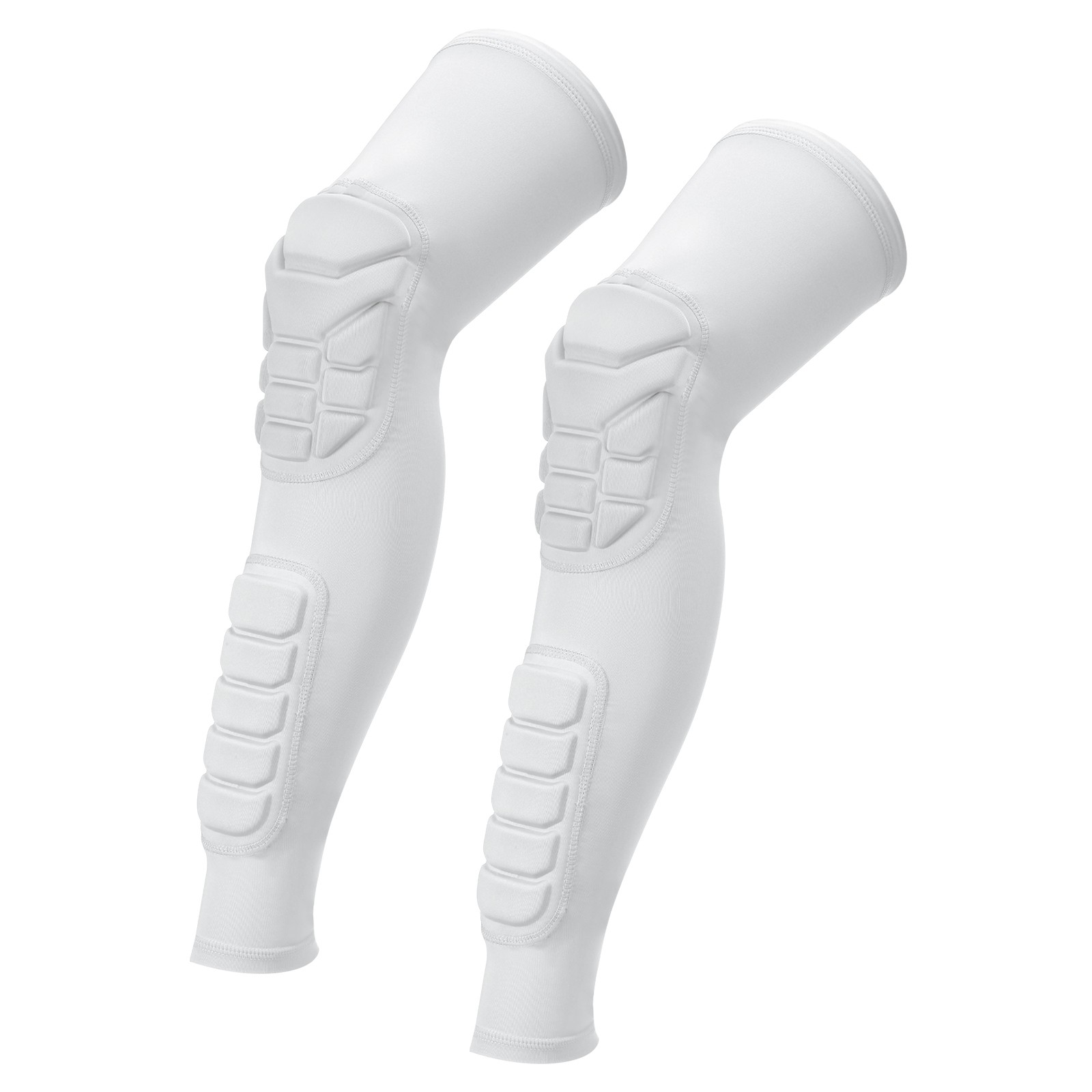 2 Pcs Knee Calf Pads Knee Braces Knee Guards Compression Leg Sleeve White L
