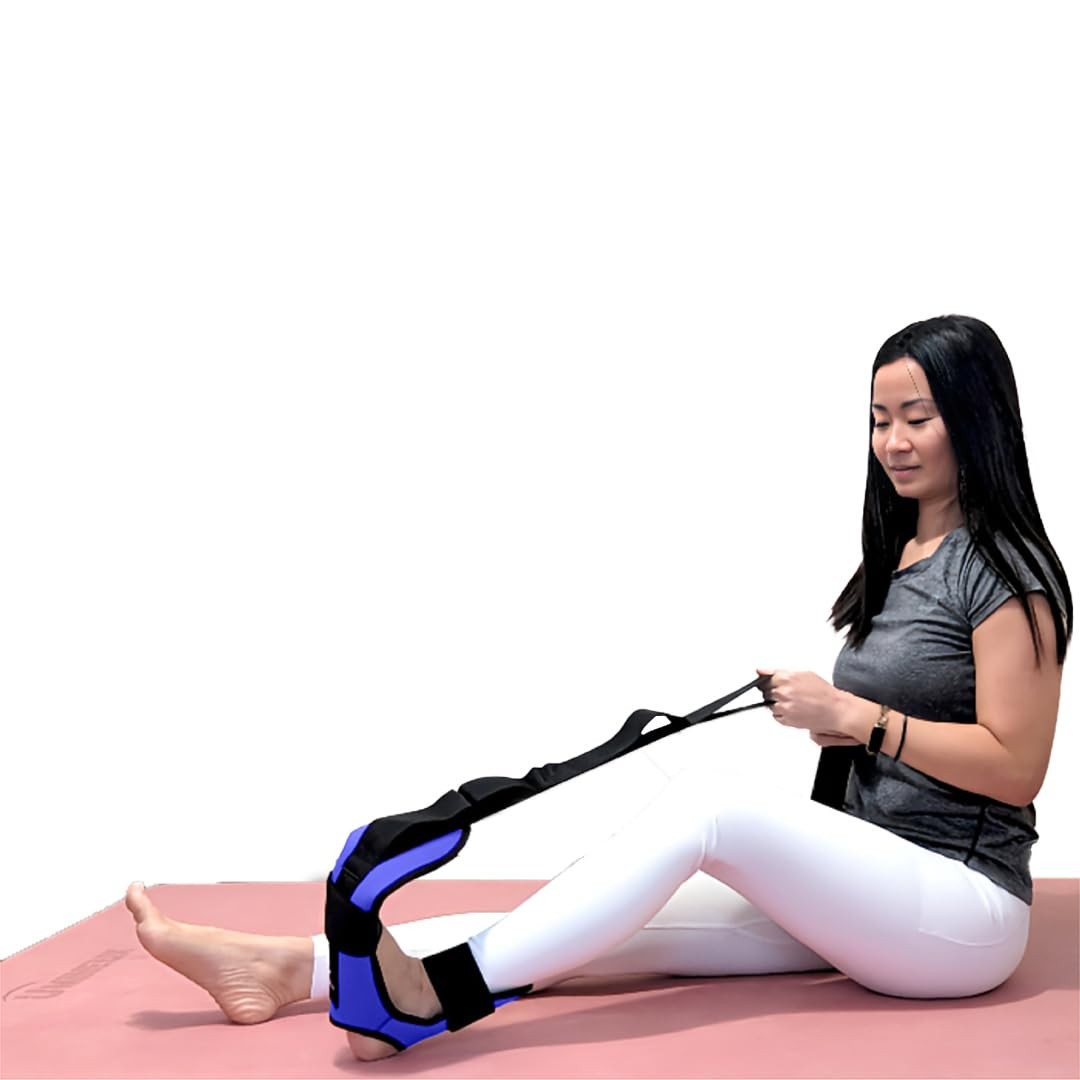 Yaghzu Foot and Calf Stretcher – Stretching Strap for Plantar Fasciitis, Blue