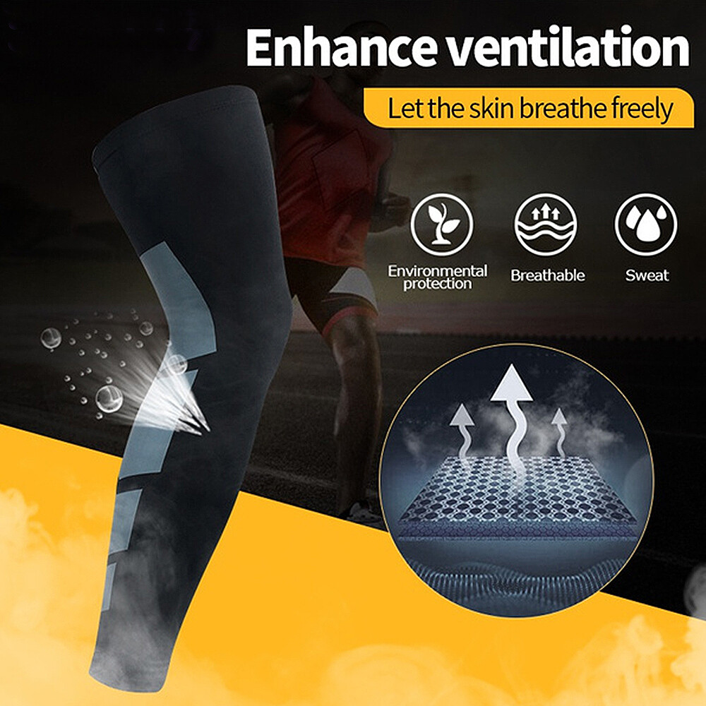 Full Leg Knee Support Compression Sleeve Brace Running Pain Relief Men Women US