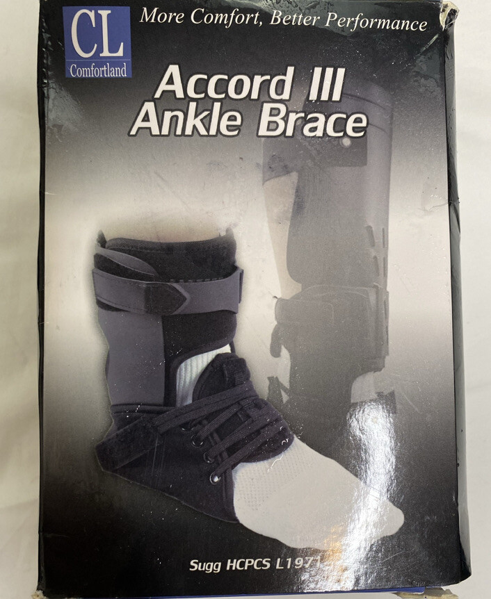 New Comfortland Accord Ankle Brace III Medium LEFT Foot CL-301-3-L Black