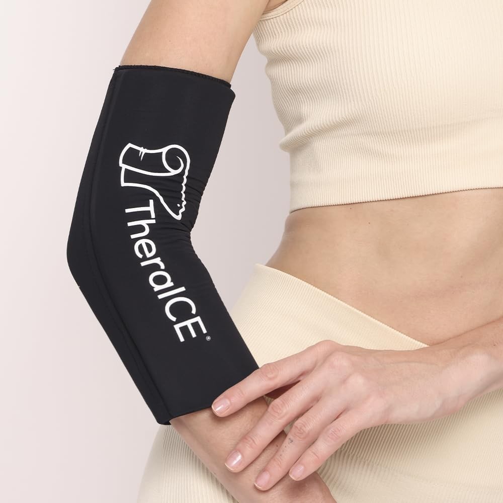 Elbow Ice Pack Wrap Compression Sleeve for Injuries Reusable Gel Arm Cold Pac…