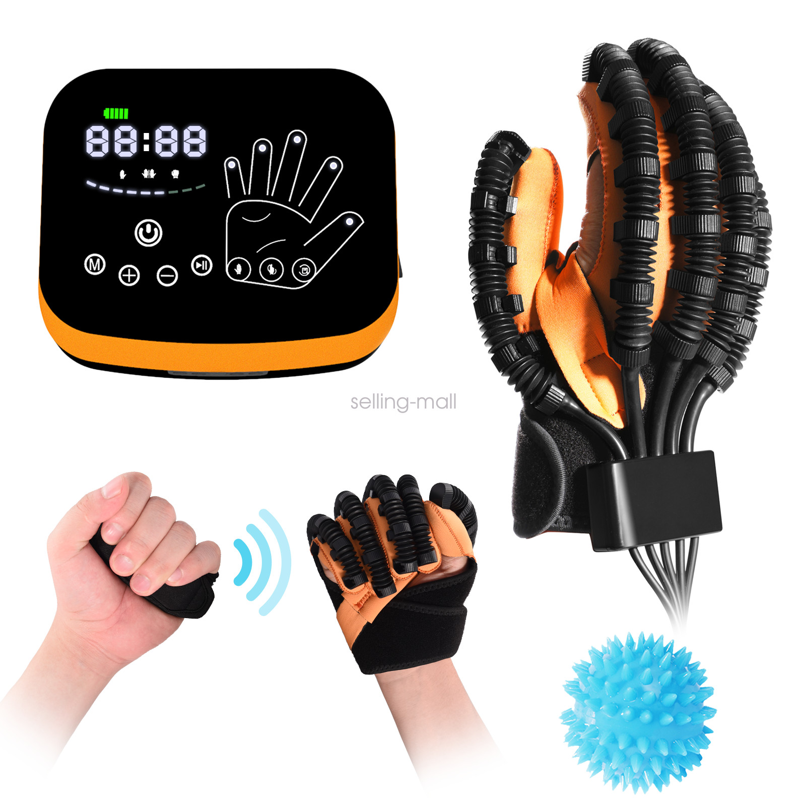 Rehabilitation Robot Glove Stroke Finger Exerciser Rehab Trainer Adjust Strength