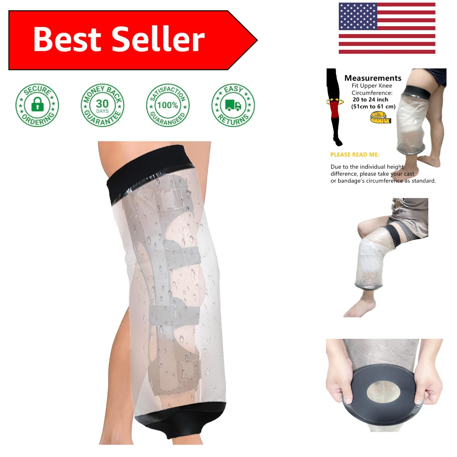 Durable 3mm Neoprene Knee Shower Cover – Watertight & Comfortable Fit