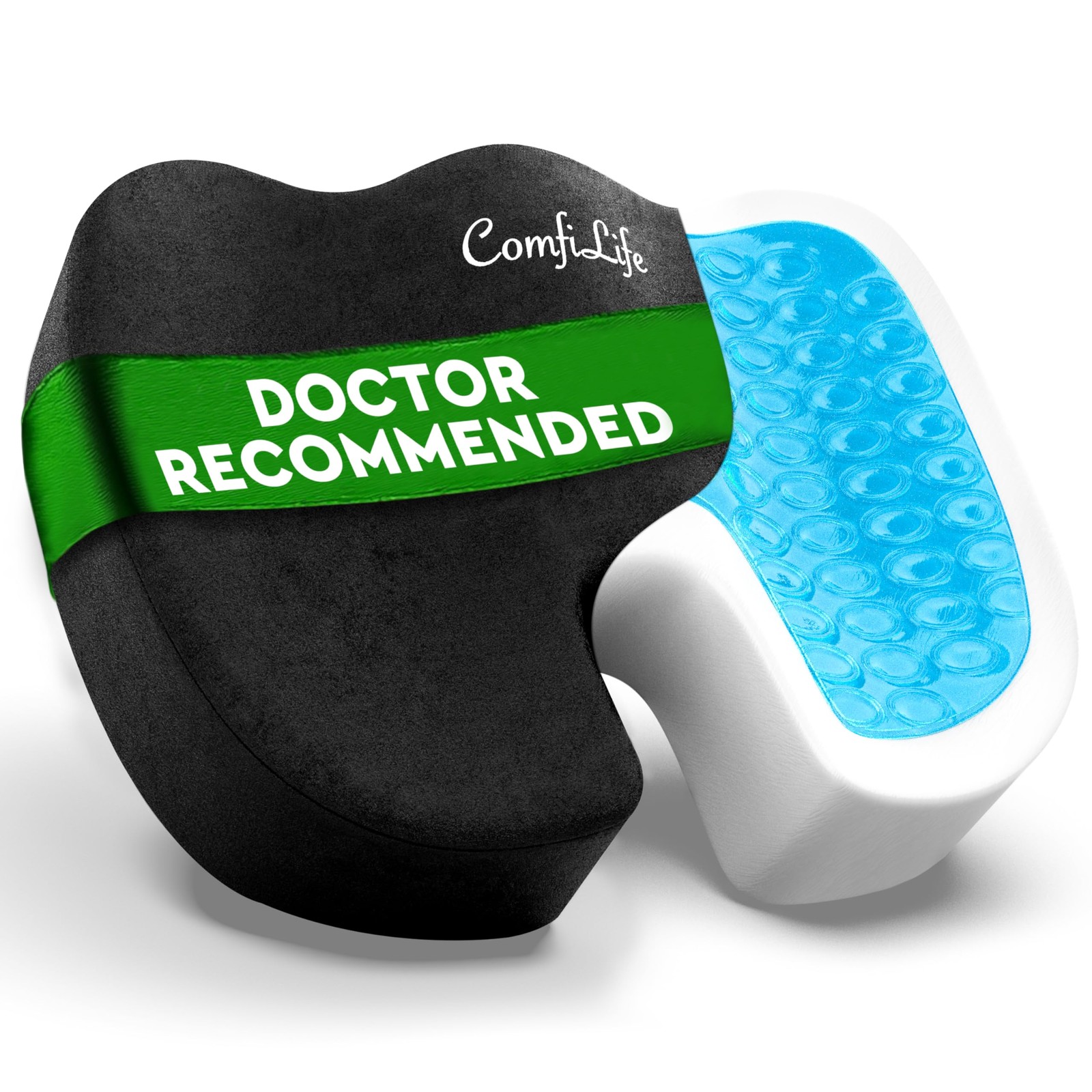 ComfiLife Premium Gel & Memory Foam Seat Cushion – Doctor Recommended Black