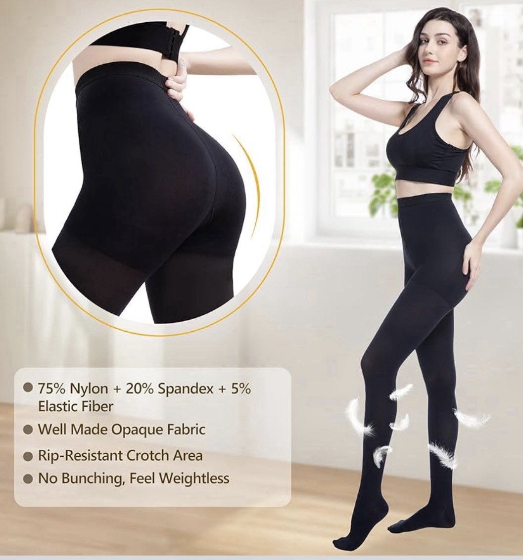 Myshear Medical Compression Tights Black 20-30 mmHg Graduated Compression Pan…