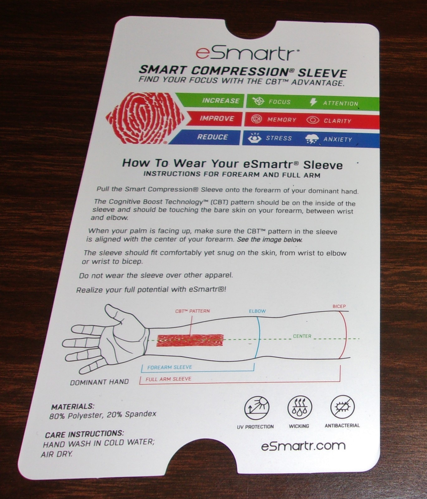 eSmartr Forearm Compression Sleeve Sports/Gaming /Tatoo Cover – BLACK SWIRL -L