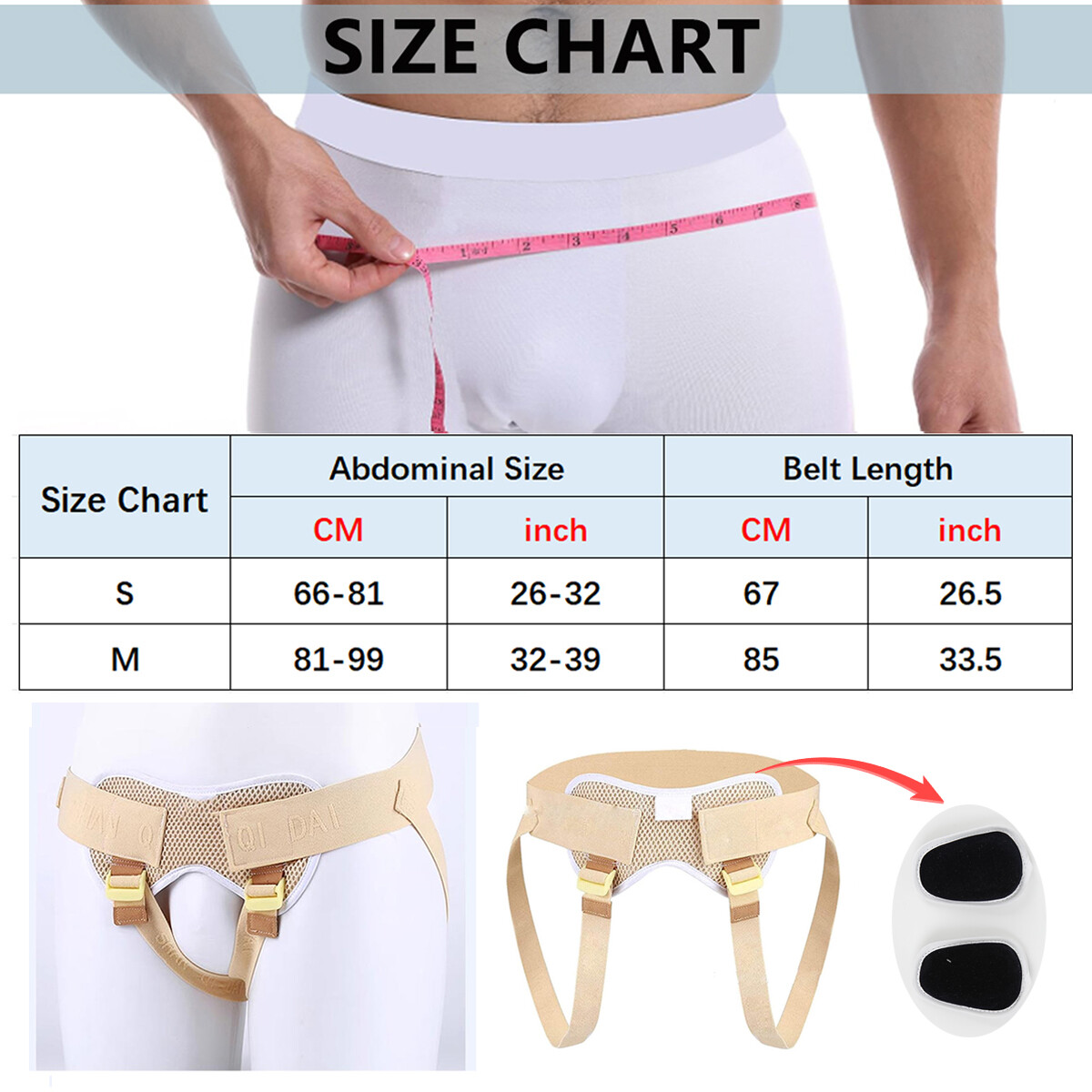 Hernia Support Belt Men Truss Brace Inguinal Groin Hernia Belt Left/Right/Double