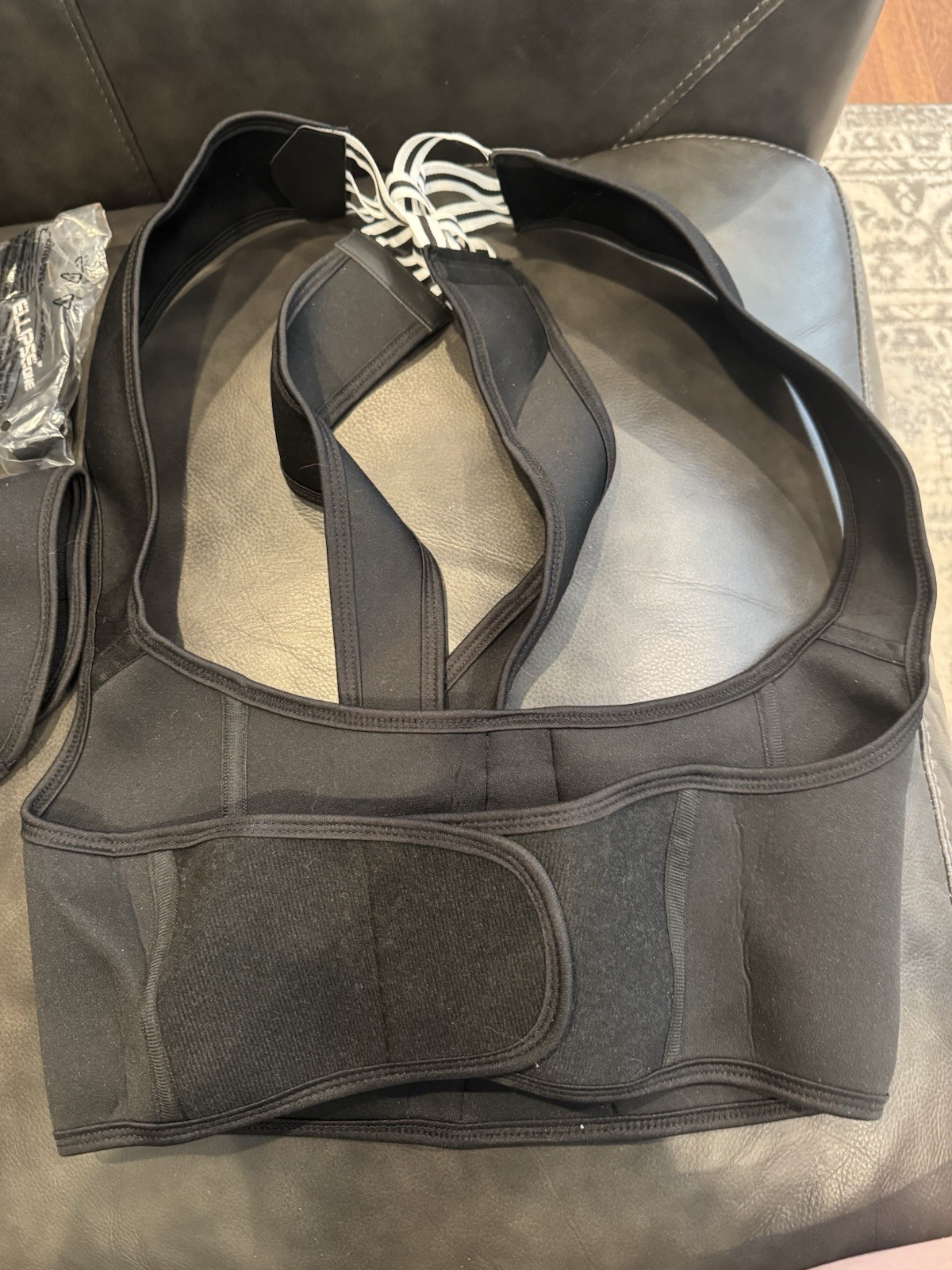 PWR Adjustable Black Posture Corrector Back Brace Large