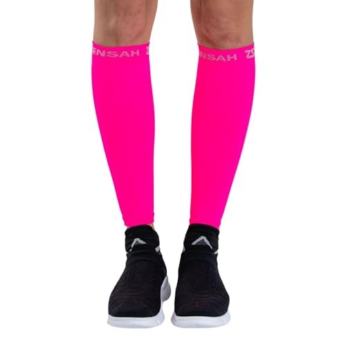 Running Leg Compression Sleeves – Shin Splint, Calf Small-Medium Neon Pink