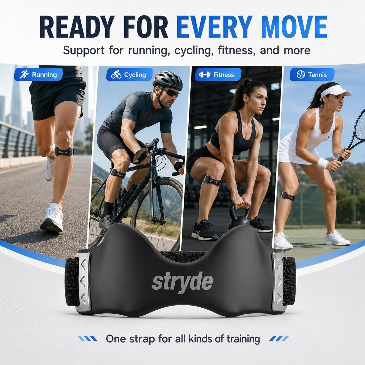 Stryde Precision Knee Strap – Premium Stryde Knee Strap with Silicone Lock-Po…