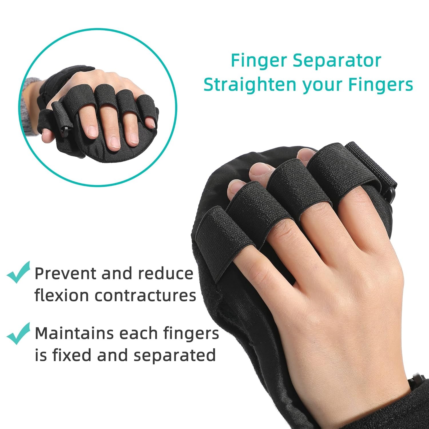 Stroke Resting Hand Splint – Night Immobilizer Wrist Finger Brace for Flexion Co