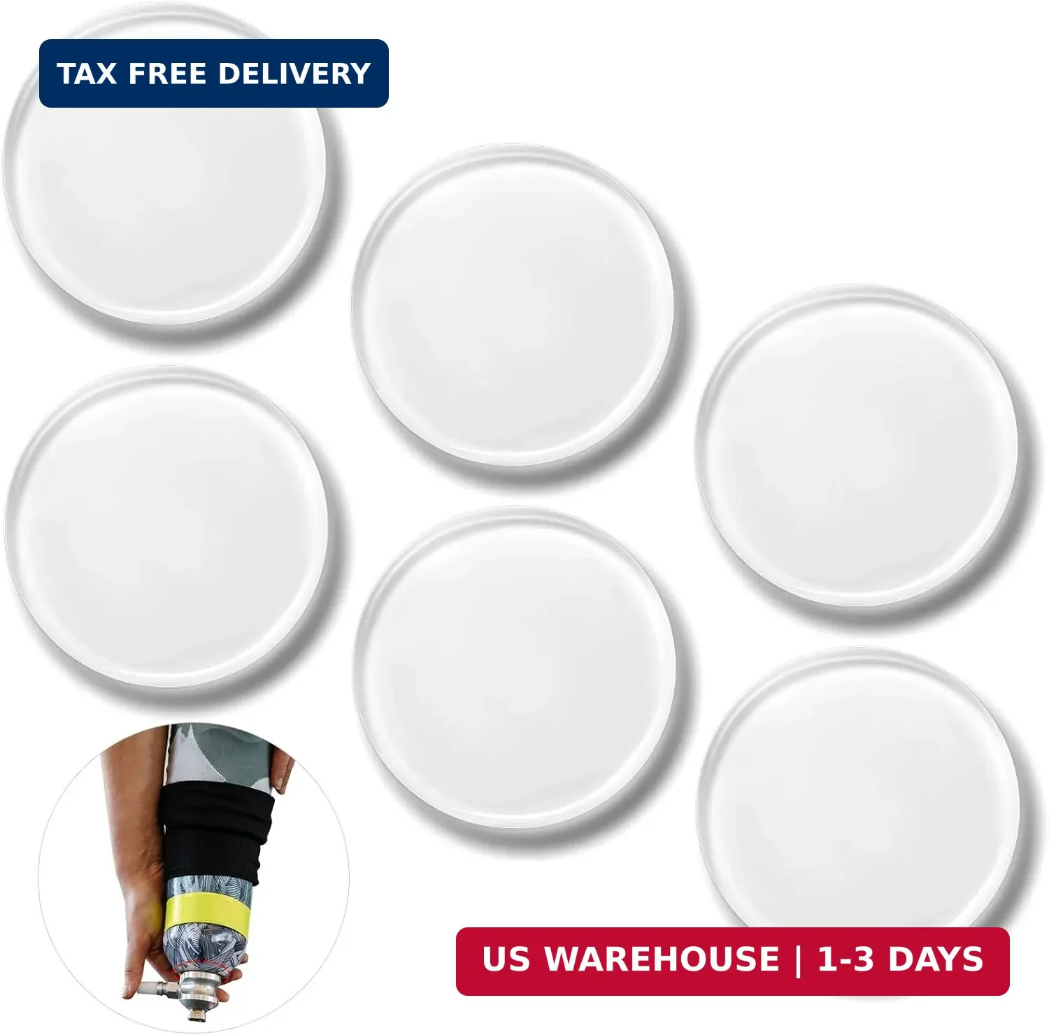 Geiserailie 6 Pcs Prosthetic Leg Pads Prosthetic Liner Patch Amputee Pads Prosth