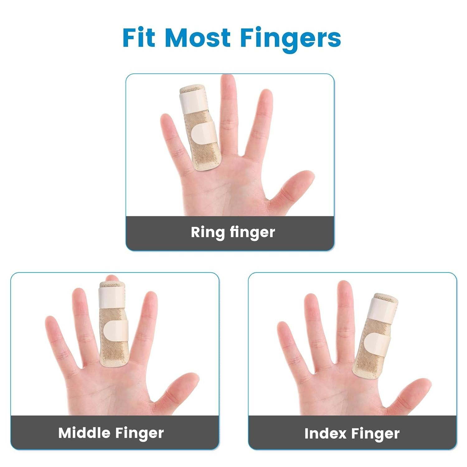Beige Finger Splint Set – 2 Adjustable Splints for Arthritis & Healing Support