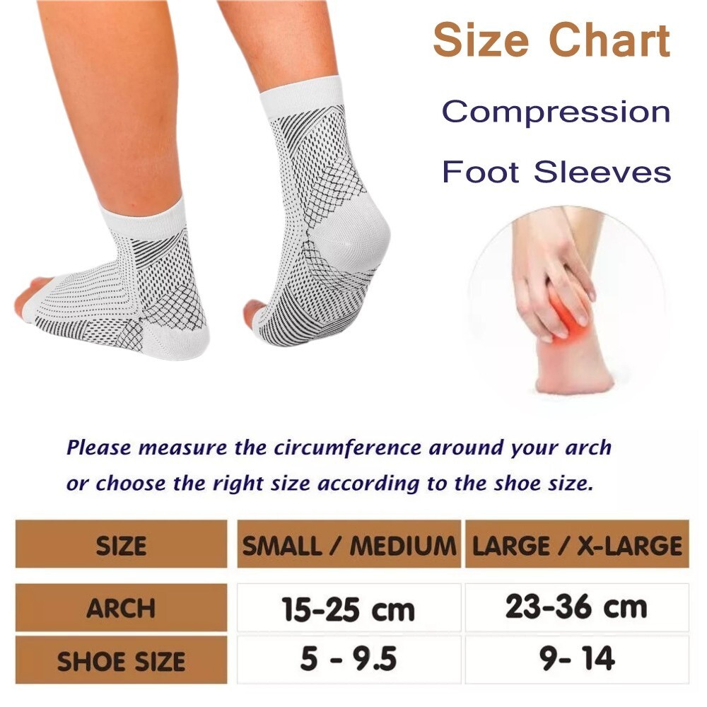 Copper Ankle Support Brace Stabilizer Compression Sleeve Socks Foot Pain Relief