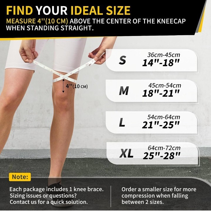 Anti-chafing Knee Brace for Knee Pain with Side Stabilizers for Women and men, A