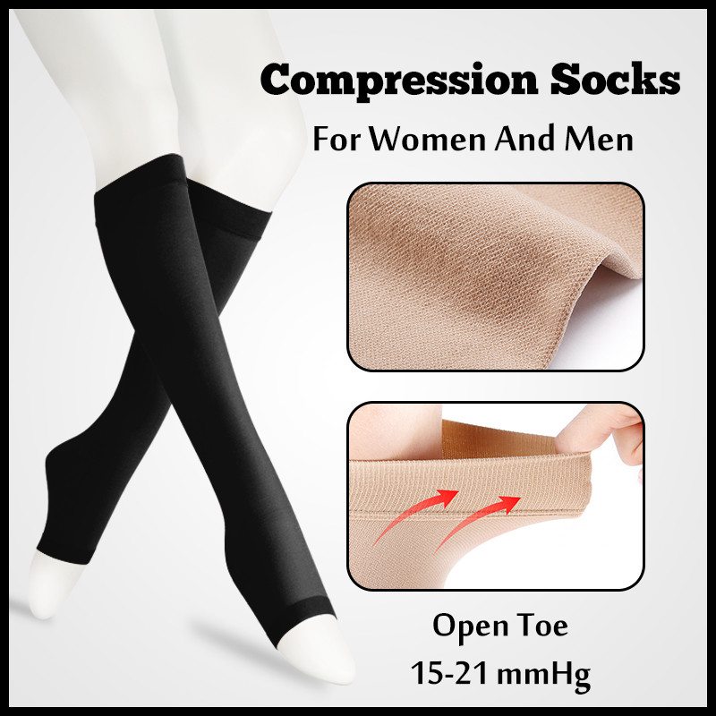 15-21 mmHg Men Women Compression Socks Varicose Flight Travel Edema Stockings