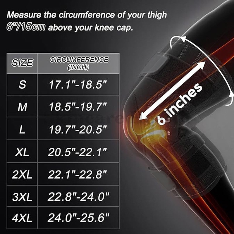 Adjustable Hinged Knee Brace Support for ACL, Meniscus Arthritis & Sports, S-3XL