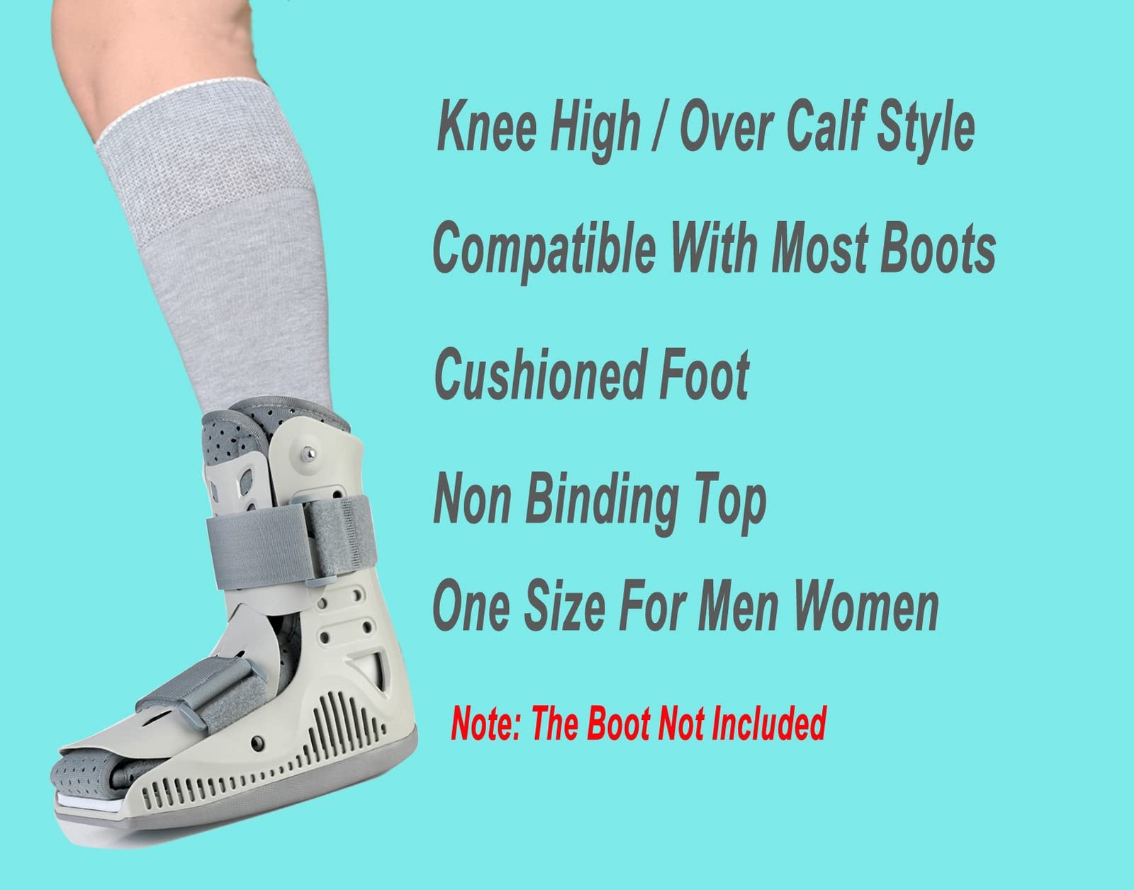 Cam Walker Walking Boot Socks Sock Liner for Orthopedic Boots Brace, Tube Sox…