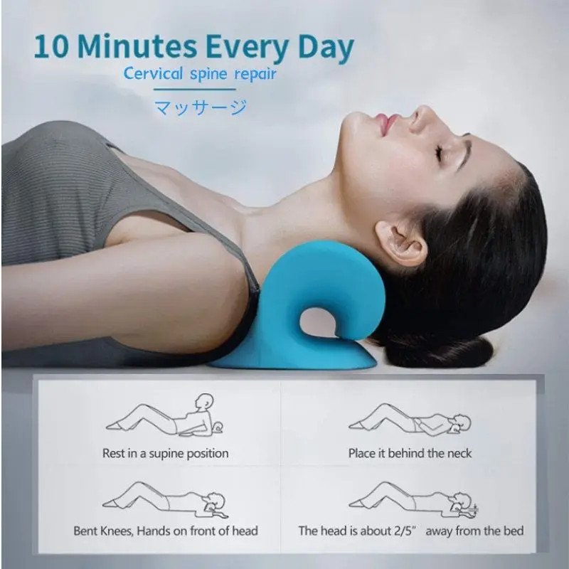 2pcs Cervical Neck Traction Device – Pain Relief Chiropractic Massage Pillow