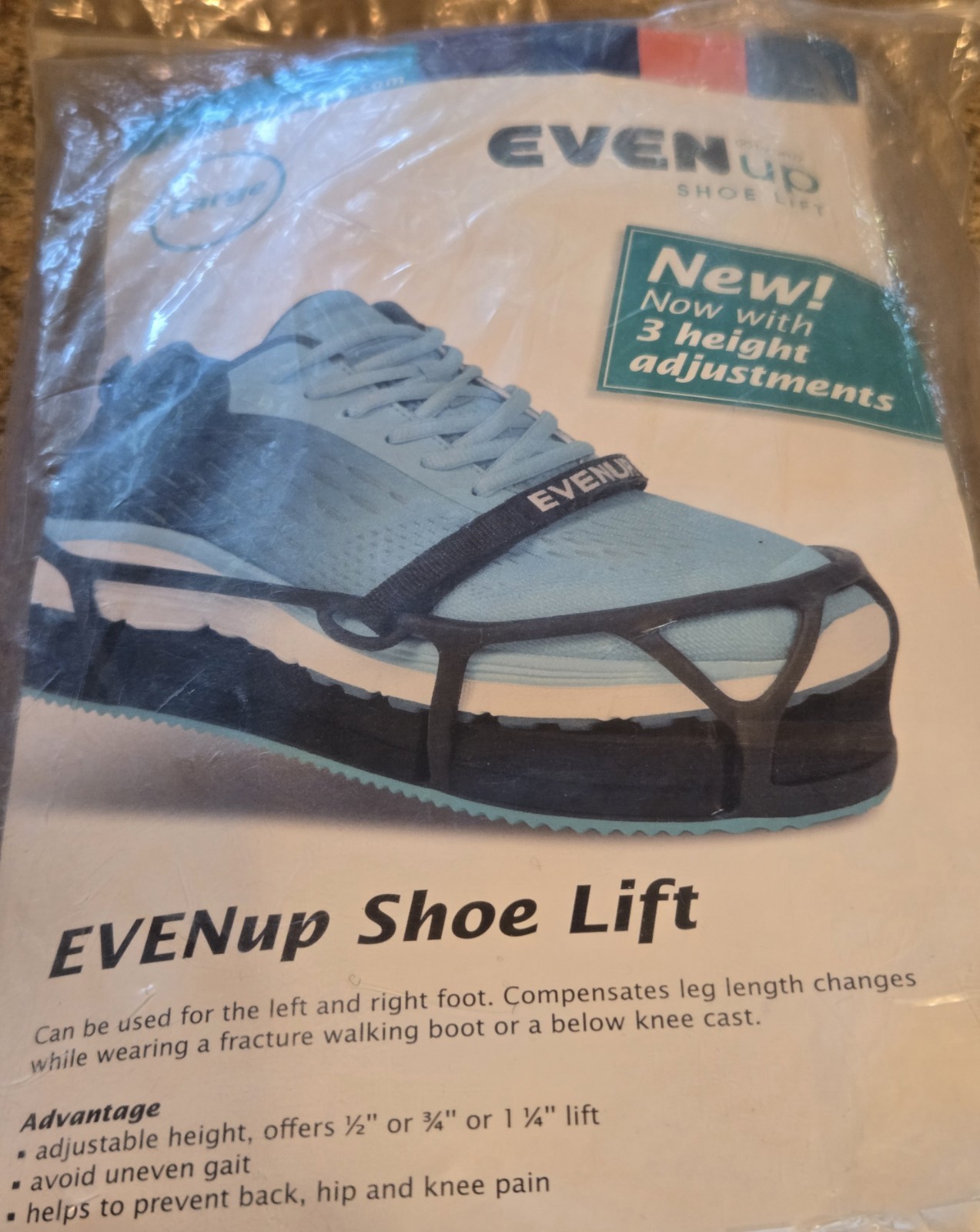 EVENup Shoe Lift Balancer Leveler Size Large Adjustable Unisex New