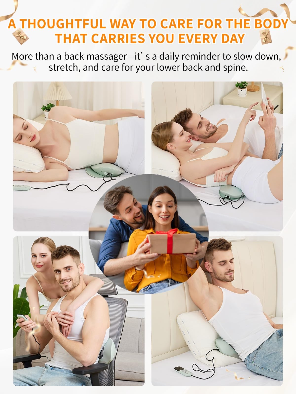 Smart Lower Back Massager with Soothing Warm Therapy & Air Traction – Spinal …