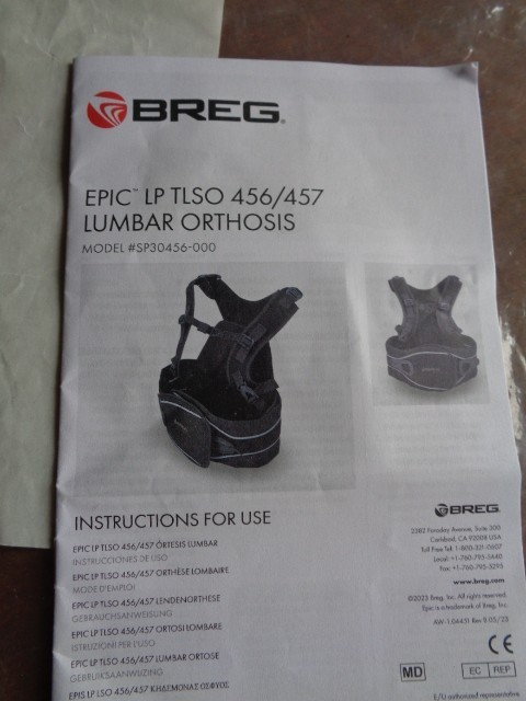 Breg Epic LP TLSO 456/457 Back Brace