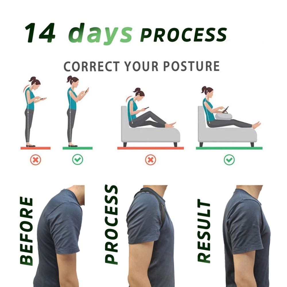 Adjustable Posture Corrector Low Back Support Shoulder Brace Belt for Men Women