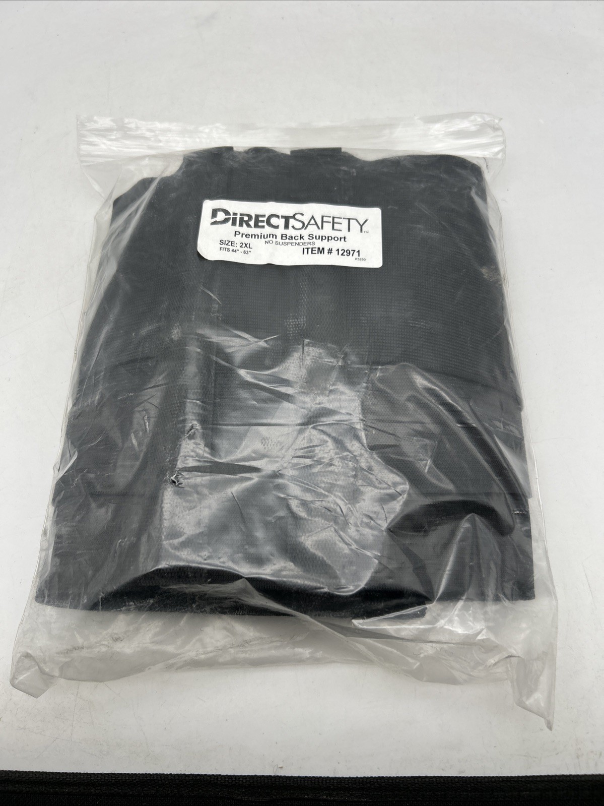 New Direct Safety Premium Back Support 2xl 44”-63”(No Suspenders) Black