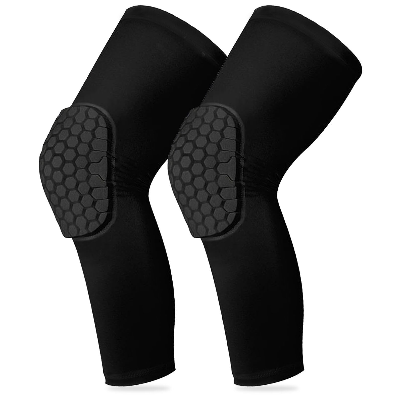 2 PCS Knee Compression Pads Sleeve Wrestling Brace Honeycomb Basketball Size XL