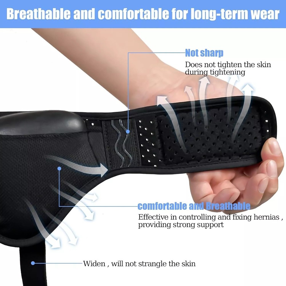Men Hernia Support Belt Truss For Inguinal Groin 2 Removable Compression Pads US