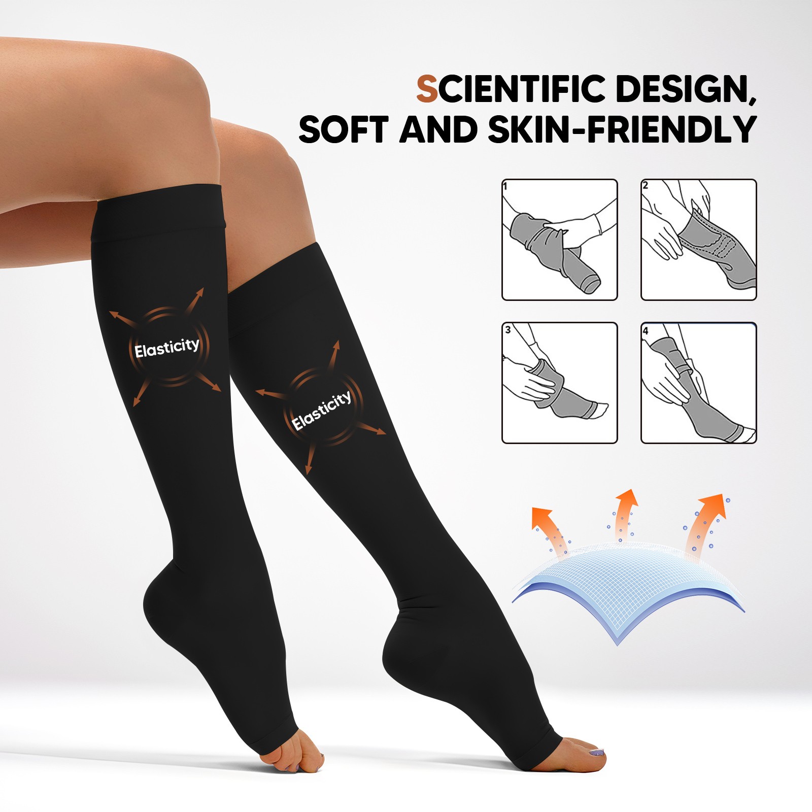 23-32mmHg Compression Socks Graduated Support Socks Women Men Stretchy Stockings