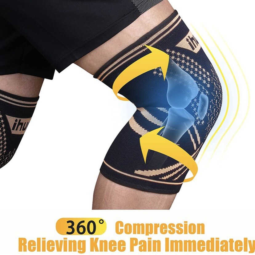 2 Knee Brace Sleeve Compression Support Sport Gym Joint Pain Arthritis Relief M