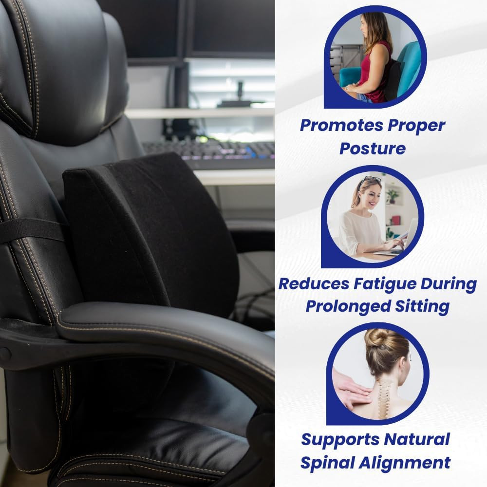 Back-Huggar – Traditonal/Regular Style – the Original Lumbar Cushion – Black