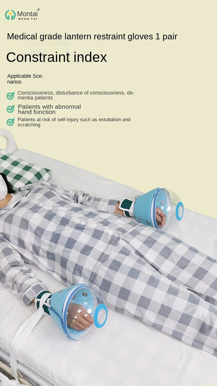 Lantern Restraint Gloves Hemispherical Transparent PVC Wrist Fixation Belt
