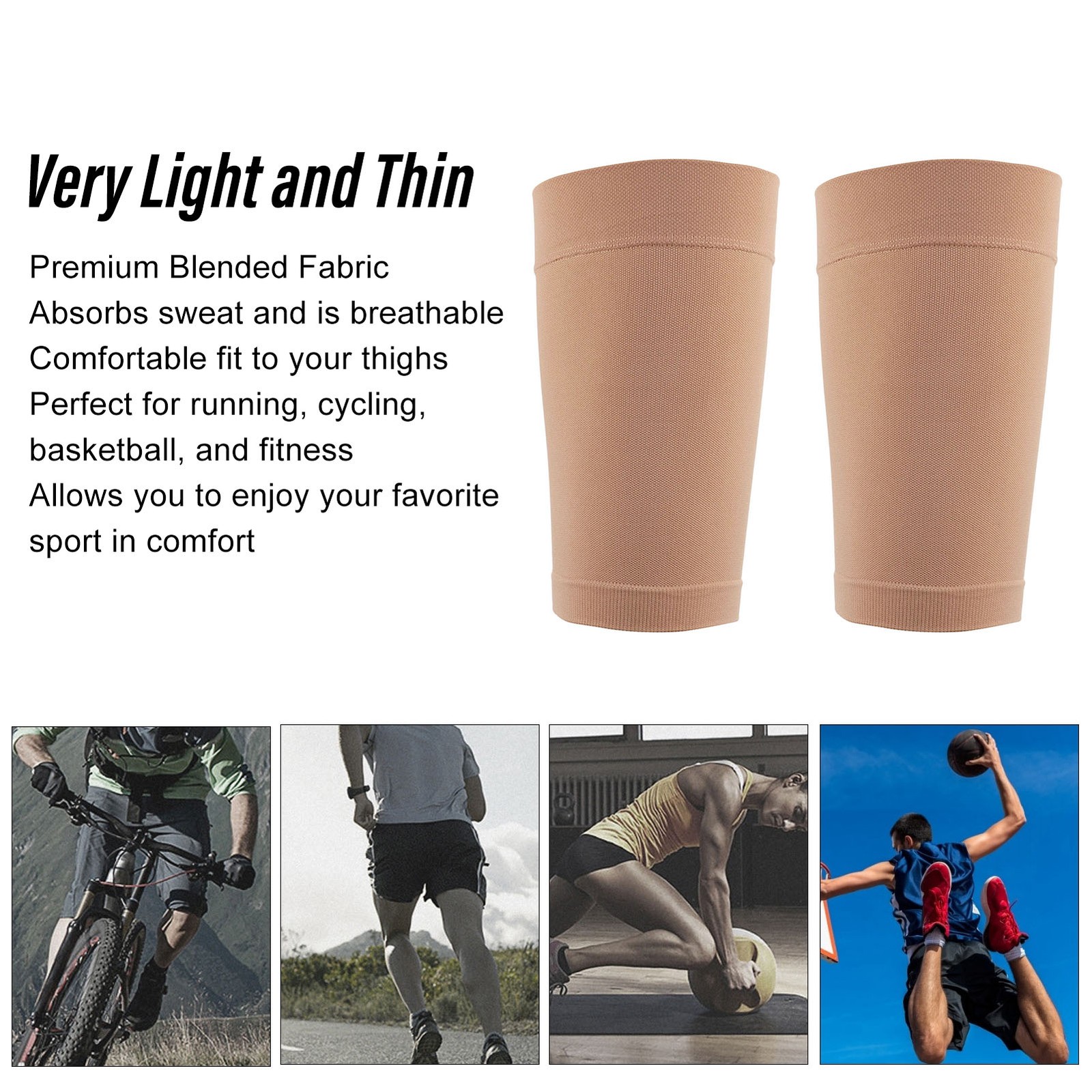 Thigh Sleeves Elastic Breathable Upper Leg Support Wraps For Men And Women