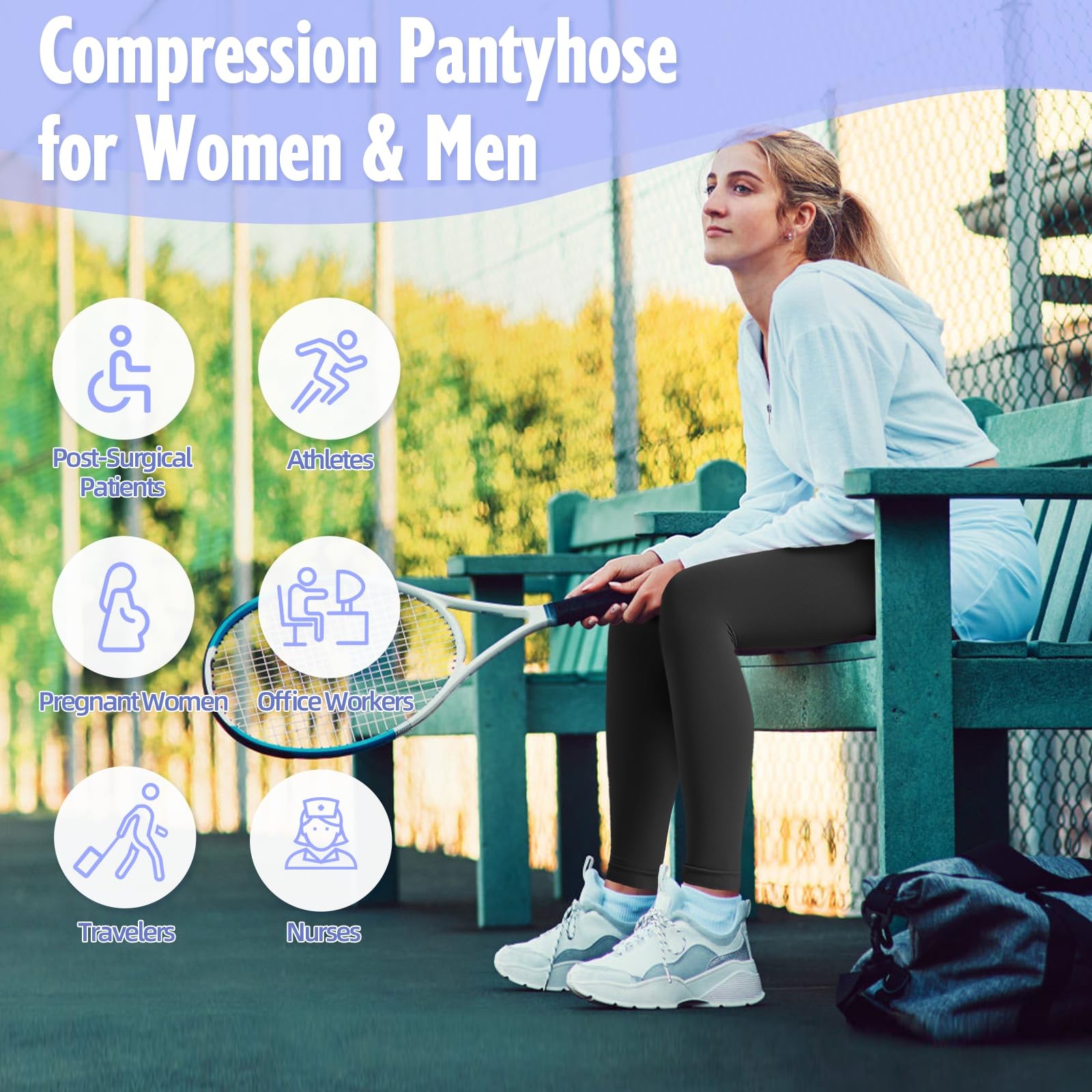 Wegitcs 20-30Mmhg Compression Leggings For Women Men Medical Graduated